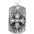 Charming Life Sterling Silver Orthodox Cross Dog Tag Necklace