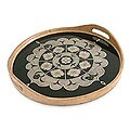 Painted Glass 'Lace Flowers' Tray (Peru)