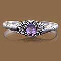 Silver 'Sibak Tatah Leaves' Amethyst Bracelet (Indonesia)
