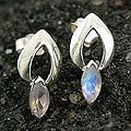 Sterling Silver Moonstone 'Anticipation' Earrings (India)