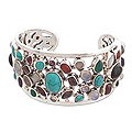 Moonstone/ Malachite 'Shimmering Confetti' Bracelet (India)
