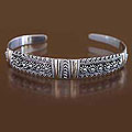 Sterling Silver 'Gold Night' Cuff Bracelet (Indonesia)