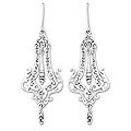 Sterling Silver 'Long Lace' Chandelier Earrings (Mexico)