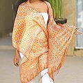 Silk 'Ginger Jasmine' Batik Shawl (Indonesia)