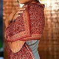 Silk 'Wild Red' Batik Scarf (Indonesia)