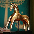 Golden 'Pony Express' Wood Statuette (Thailand)