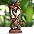 Wood 'Family Love' Statuette (Indonesia)