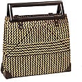 Dark Brown/ Natural Bulrush Cross-weave Handbag (Thailand)