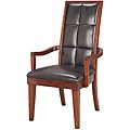 Hudson Biscuit-back Mocha Dining Arm Chair