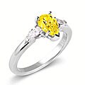 14k Gold 1ct TDW Yellow/ White Diamond Pear Ring (SI1) (Size 6.25)