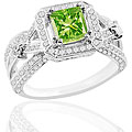 18k Gold 1 9/10ct TDW Green and White Diamond Ring (SI) (Size 7)