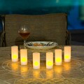 Outdoor Illuminations Rechargeable Flickering Candle Lights (Set of 6)