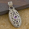 Sterling Silver 'Cawi' Amethyst Pendant (Indonesia)