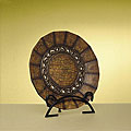 Earthen Crackle Charger with Stand
