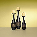 Dark Chocolate-finish Candlesticks (Set of 3)