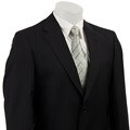 Claiborne Men's Navy Multistripe Wool 2-button Athletic Cut Suit