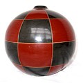 Handmade Red and Black Squares Vase (Nicaragua)