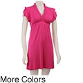 Pathway Short-sleeve Ruffle-neck Knit Dress