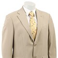 Oscar de la Renta Men's Silk Sand 2-button Blazer