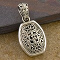 Sterling Silver 'Ornamented' Cawi Pendant (19 mm) (Indonesia)
