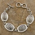 Sterling Silver 'Ornamented' Cawi Toggle Bracelet (Indonesia)
