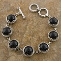 Sterling Silver 'Cawi' Black Onyx Toggle Bracelet (12.7 mm) (Indonesia)