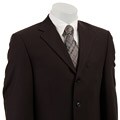 Pierre Cardin Men's Chocolate Wool Blend 3-button Suit