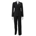 Calvin Klein Women's Double Collar Pinstripe Pant Suit