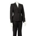 Calvin Klein Women's Grey Pinstripe 1-button Pant Suit
