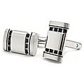 Stainless Steel Black Braided Cable Cuff Links