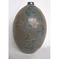 Handmade Blue Fish Vase (Nicaragua)