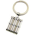 Stainless Steel and Black Slotted Key Ring