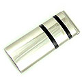 Black Enamel Inlayed Stainless Steel Money Clip