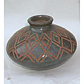 Handmade Blue Carved Vase (Nicaragua)