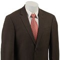 Kenneth Cole Men's Brown Stripe Wool 2-button Suit