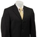 Kenneth Cole Men's Black Pinstripe Wool 3-button Suit