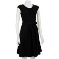 Calvin Klein Women's Belted Cap Sleeve Crepe Dress
