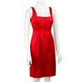 Calvin Klein Women's Pleated Bodice Stretch Satin Sheath Dress
