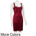 Calvin Klein Women's Gathered Bodice Stretch Satin Sheath Dress