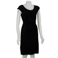 Calvin Klein Women's Black Belted Matte Jersey Dress
