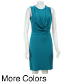Calvin Klein Women's Sleeveless Draped Front Matte Jersey Dress