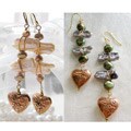 Copper and Pearl 'Rising Tide' Earrings (USA)