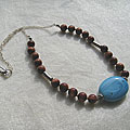 Silver Opal 'Blue Surf Gold Sand' Necklace (USA)