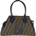 Fendi 'Du Jour' Tobacco/ Blue Studded Bag