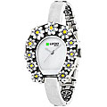 Lucky Brand Women's Silver White Flower Watch