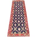 Persian Hamadan Black/ Red Rug (3'4 x 9'10)