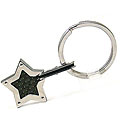 Black Carbon Fiber Star Key Ring