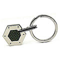 Black Carbon Fiber Engravable Hexagon Key Ring