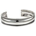 Sterling Silver Antiqued-border Cuff Bracelet