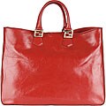 Fendi 'Twins' Red Leather Tote 